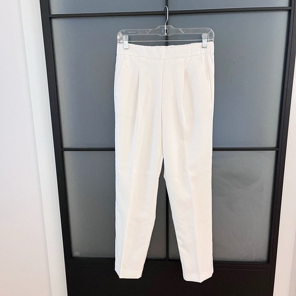 Ann Taylor Easy Ankle Pants High Rise Ivory Pull On Pants Size XS 0 2 Career - Picture 5 of 8